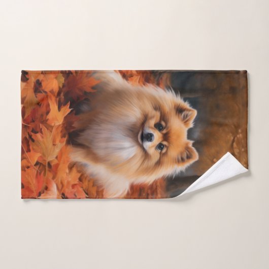 Spitz im Herbst Leaves Fall Inspiriert Badhandtuch Set (Handtuch)