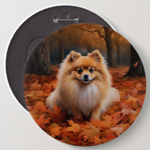 Spitz im Herbst Leaves Fall Inspiriert Button