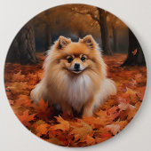 Spitz im Herbst Leaves Fall Inspiriert Button (Vorderseite)