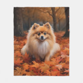 Spitz im Herbst Leaves Fall Inspiriert Fleecedecke (Vorderseite)