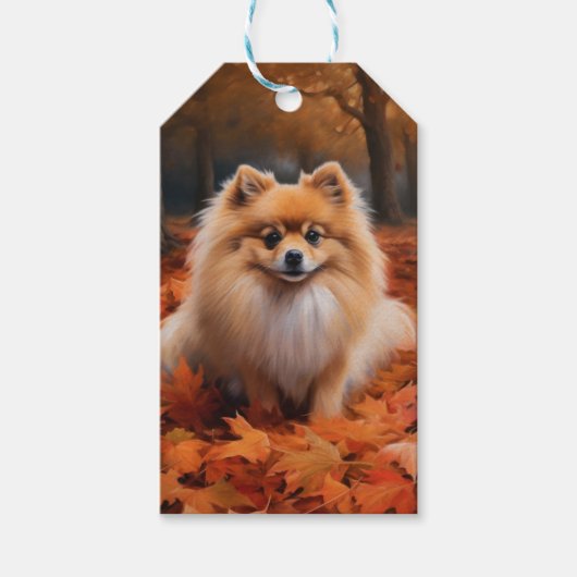 Spitz im Herbst Leaves Fall Inspiriert Geschenkanhänger (Vorderseite)