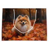 Spitz im Herbst Leaves Fall Inspiriert Große Geschenktüte (Vorderseite)