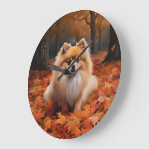 Spitz im Herbst Leaves Fall Inspiriert Große Wanduhr