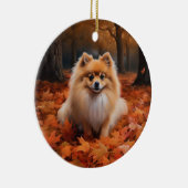 Spitz im Herbst Leaves Fall Inspiriert Keramik Ornament (Rechts)