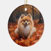 Spitz im Herbst Leaves Fall Inspiriert Keramik Ornament (Links)