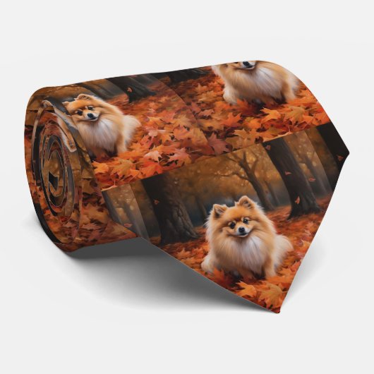 Spitz im Herbst Leaves Fall Inspiriert Krawatte (Gerollt)