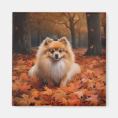 Spitz im Herbst Leaves Fall Inspiriert Magnet (Vorne)