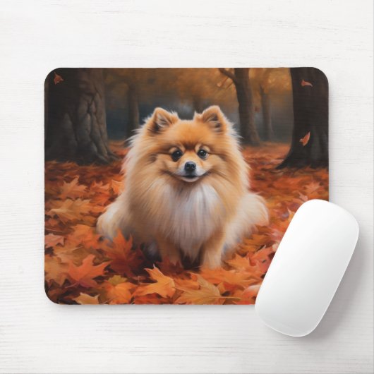 Spitz im Herbst Leaves Fall Inspiriert Mousepad (Mit Mouse)