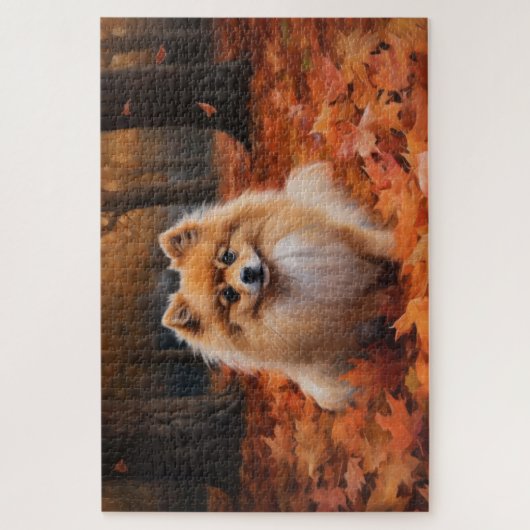 Spitz im Herbst Leaves Fall Inspiriert Puzzle (Vertikal)