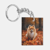 Spitz im Herbst Leaves Fall Inspiriert Schlüsselanhänger (Vorderseite links)