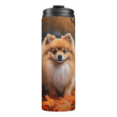 Spitz im Herbst Leaves Fall Inspiriert Thermosbecher (Vorderseite)