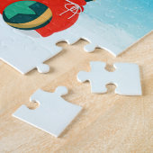 Spitz im Schnee mit Weihnachtsgeschenken Puzzle (Seite)