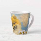 Spitz in Daisies-Malerei - Original Hund-Kunst Milchtasse (Rechte Ecke)