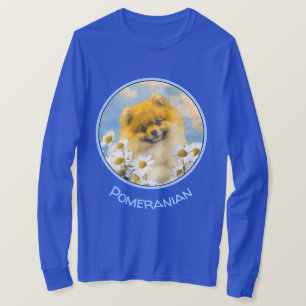 Spitz in Daisies-Malerei - Original Hund-Kunst T-Shirt