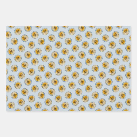 Spitz in Daisis Malerei von Original Hunde Kunst Geschenkpapier Set (Vorderseite)