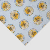 Spitz in Daisis Malerei von Original Hunde Kunst Seidenpapier (Ausschnitt)