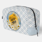 Spitz in Daisis Malerei von Original Hunde Kunst Waschbeutel (Rechte Ecke)