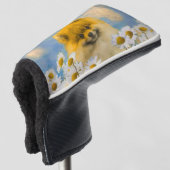 Spitz in den malenden Gänseblümchen - Golf Headcover (3/4 Vorderseite)