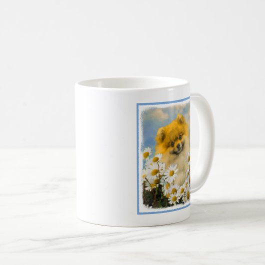 Spitz in den malenden Gänseblümchen - Kaffeetasse (VorderseiteRechts)