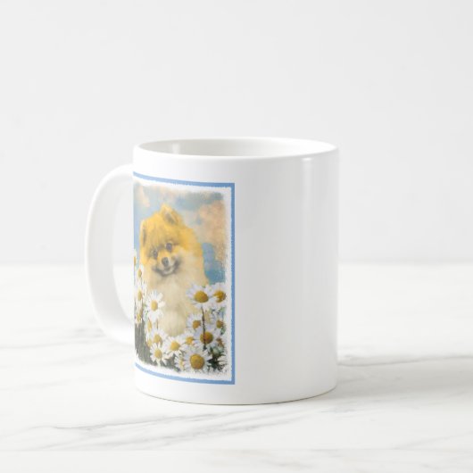 Spitz in den malenden Gänseblümchen - Kaffeetasse (Vorderseite Links)