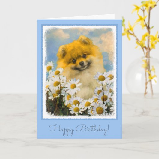 Spitz in den malenden Gänseblümchen - Karte (Gelbe Blume)