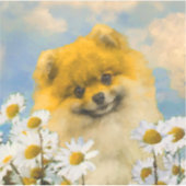 Spitz in der Malerei von Daisis - Originale Hundek Aufkleber (Vorderseite)