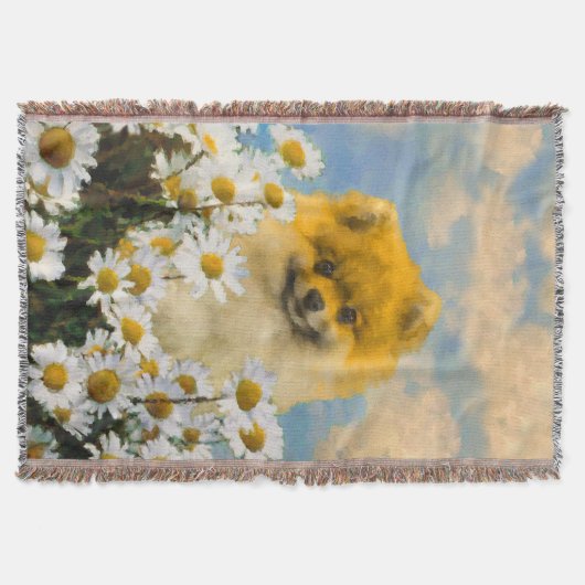 Spitz in der Malerei von Daisis - Originale Hundek Decke (Vorderseite)