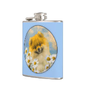 Spitz in der Malerei von Daisis - Originale Hundek Flachmann (Links)