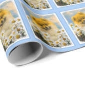 Spitz in der Malerei von Daisis - Originale Hundek Geschenkpapier (Rolleneckpunkt)