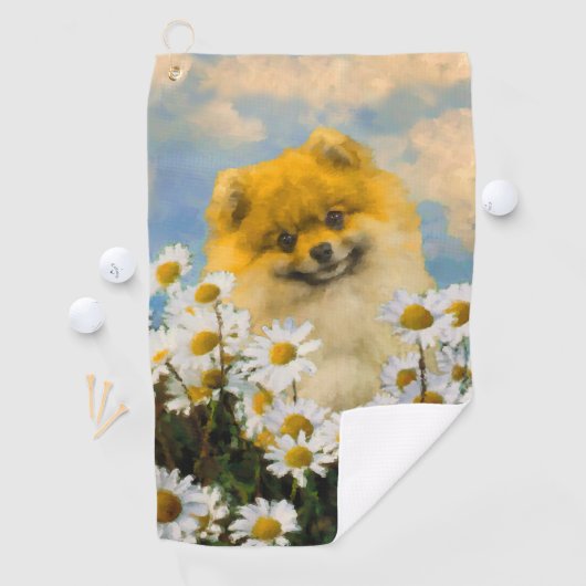 Spitz in der Malerei von Daisis - Originale Hundek Golfhandtuch (Insitu)