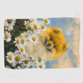 Spitz in der Malerei von Daisis - Originale Hundek Golfhandtuch (Horizontal)