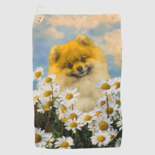 Spitz in der Malerei von Daisis - Originale Hundek Golfhandtuch