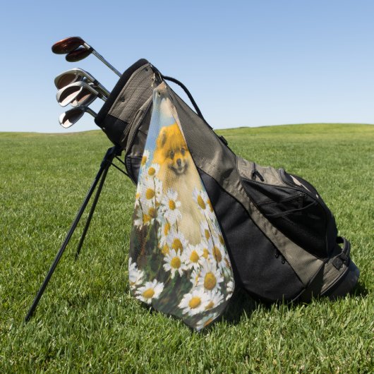 Spitz in der Malerei von Daisis - Originale Hundek Golfhandtuch (Gras)