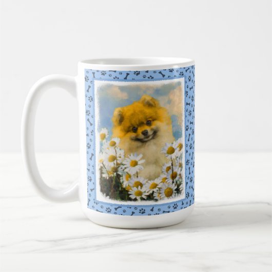 Spitz in der Malerei von Daisis - Originale Hundek Kaffeetasse (Links)
