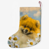 Spitz in der Malerei von Daisis - Originale Hundek Kleiner Weihnachtsstrumpf (Rückseite)