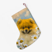 Spitz in der Malerei von Daisis - Originale Hundek Kleiner Weihnachtsstrumpf (Rückseite (Hängend))