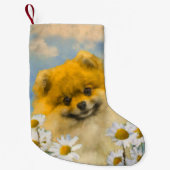 Spitz in der Malerei von Daisis - Originale Hundek Kleiner Weihnachtsstrumpf (Vorderseite)