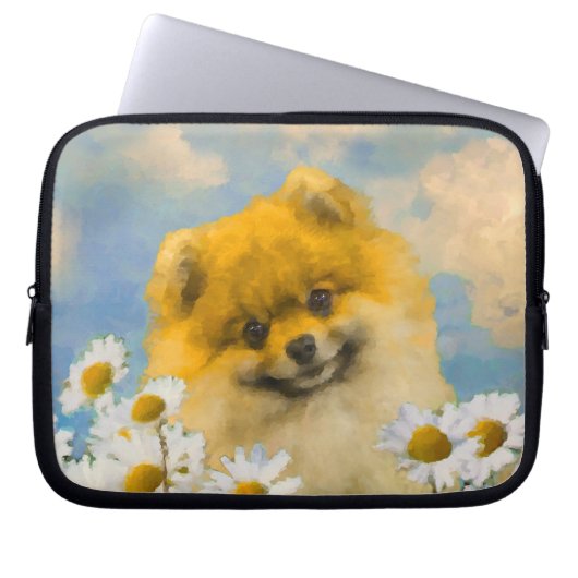 Spitz in der Malerei von Daisis - Originale Hundek Laptopschutzhülle (Vorderseite)