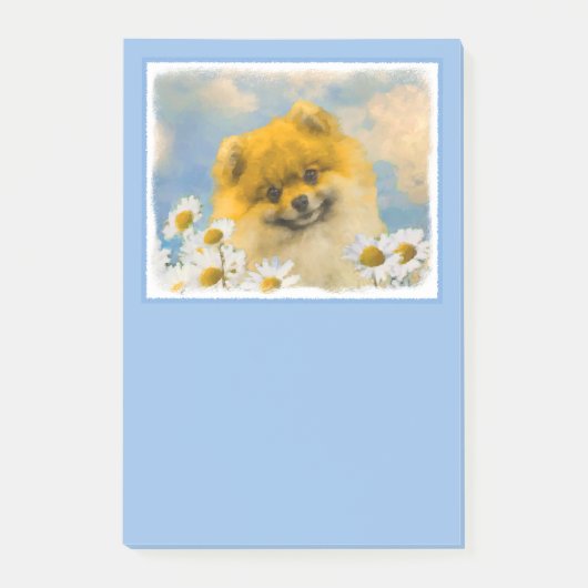 Spitz in der Malerei von Daisis - Originale Hundek Post-it Klebezettel (Vorderseite)