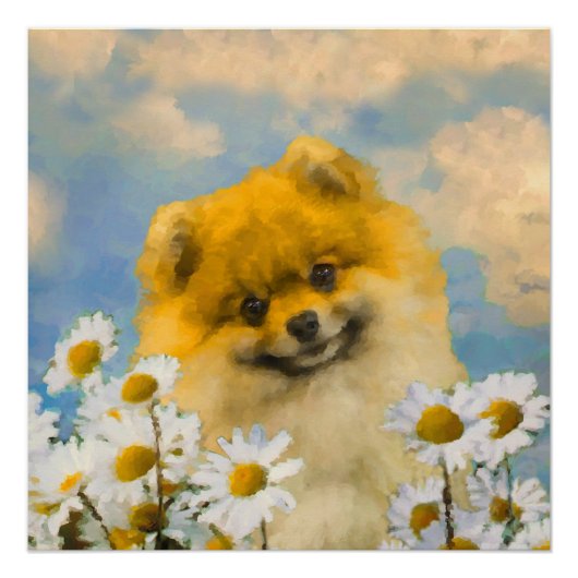 Spitz in der Malerei von Daisis - Originale Hundek Poster (Vorderseite)