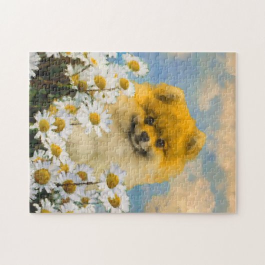 Spitz in der Malerei von Daisis - Originale Hundek Puzzle (Horizontal)