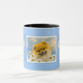 Spitz in der Malerei von Daisis - Originale Hundek Tasse (Zentrum)
