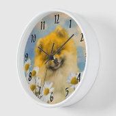 Spitz in der Malerei von Daisis - Originale Hundek Uhr (Winkel)