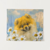 Spitz in der Malerei von Daisis - Originale Hundek Wandteppich (Vorderseite (Horizontal))