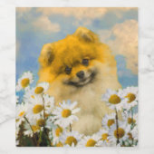 Spitz in der Malerei von Daisis - Originale Hundek Weinetikett (Einzelnes Label)