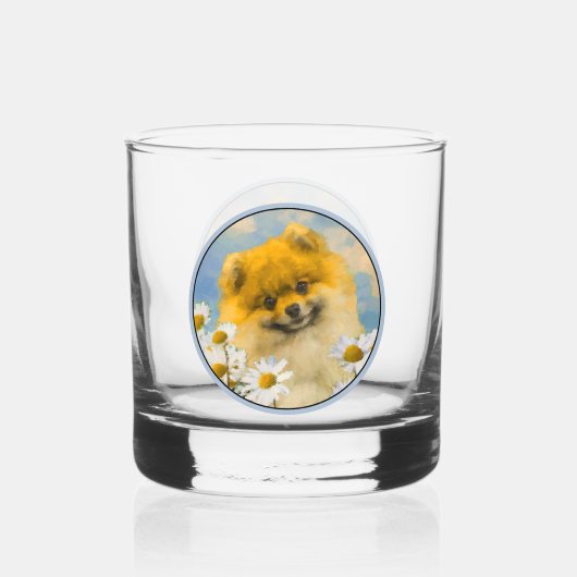 Spitz in der Malerei von Daisis - Originale Hundek Whiskyglas (Vorderseite)