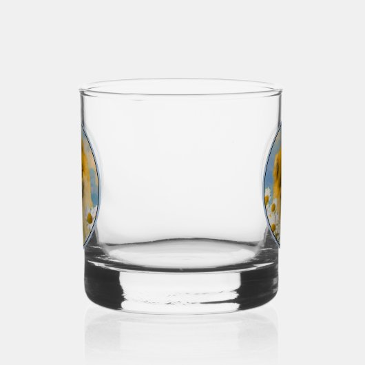 Spitz in der Malerei von Daisis - Originale Hundek Whiskyglas (Links)