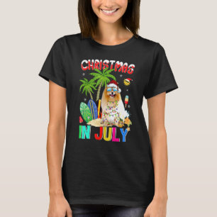 Spitz in der Weihnachtsmannmütze Sonnenbrille Weih T-Shirt