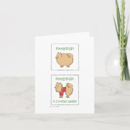 Spitz in einem gegossenen Pulli | Humorale Weihnac Feiertagskarte