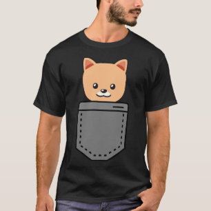 Spitz in Pocket lustige Niedliche Welpe Big Happy T-Shirt